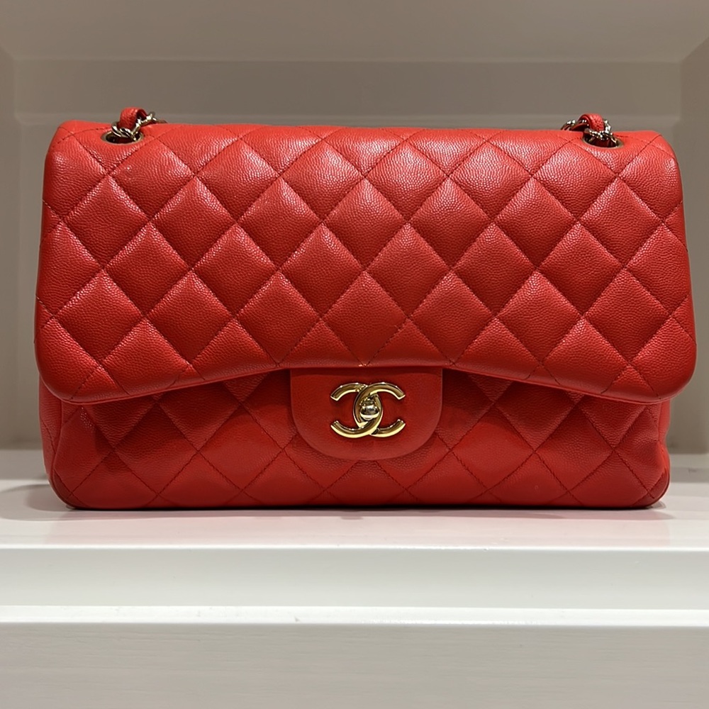 Chanel Quilted Double Flap Jumbo Caviar
